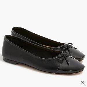 J.Crew Classic Black Ballet Flats with Cap Toe